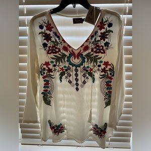 Beautiful brand new embroidered shirt dress